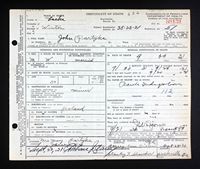 John Partyka - Pennsylvania, Death Certificates, 1906-1964