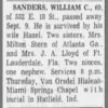 The Miami News, 10 Sep 1964. William Curtis Sanders death notice.