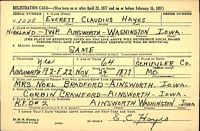 Everett C Hayes - U.S., World War II Draft Registration Cards, 1942