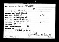 Doris Thelma Harvey - Vermont Birth Records, 1909-2008