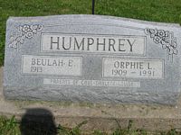 Humphrey, Orphie Lee 1909-1991; Beulah Edna [Ritz] 1913-2009